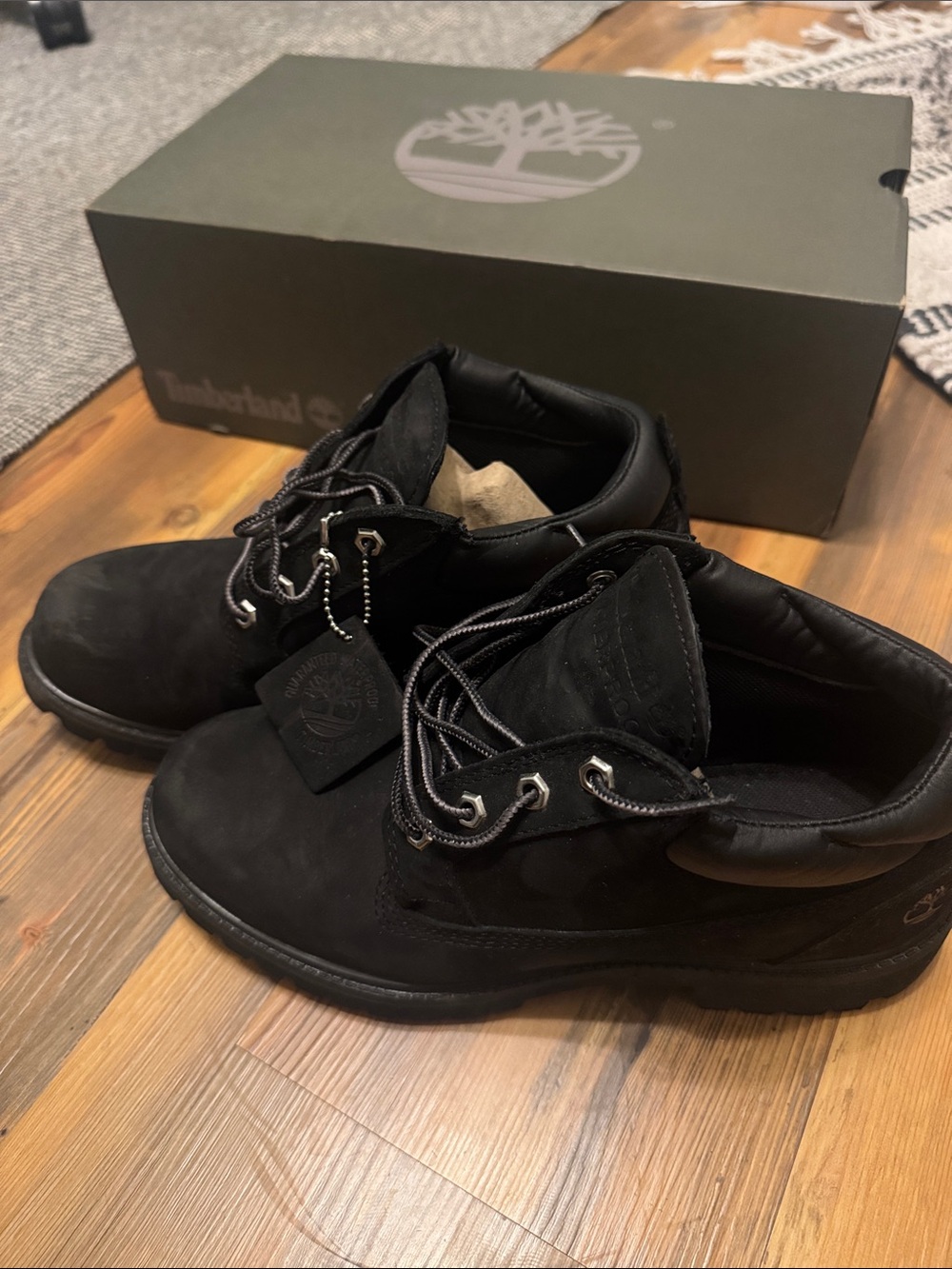 Timberland Men's Black Lace-Up Rugged Work Boots